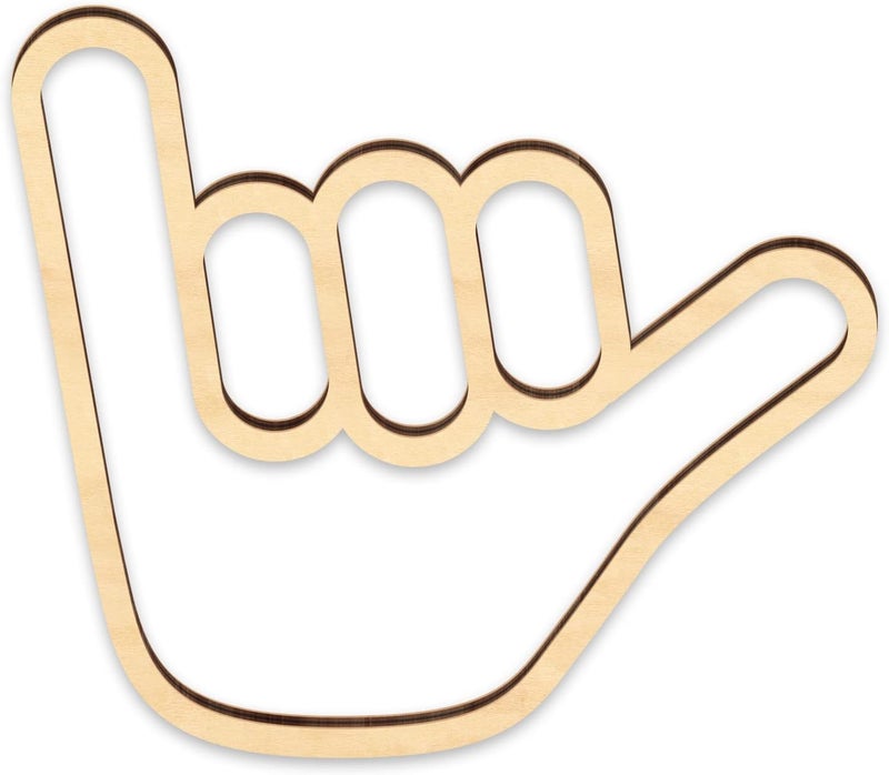 Xylolfsty Shaka Wooden Wall Sign Hang Loose Sign Hawaii Aloha Surfer Hand Sign Surf Wall Decor for Home Living Room Kitchen Bathroom Bedroom Hand shape Finger Nursery Room Decoration - Image 1